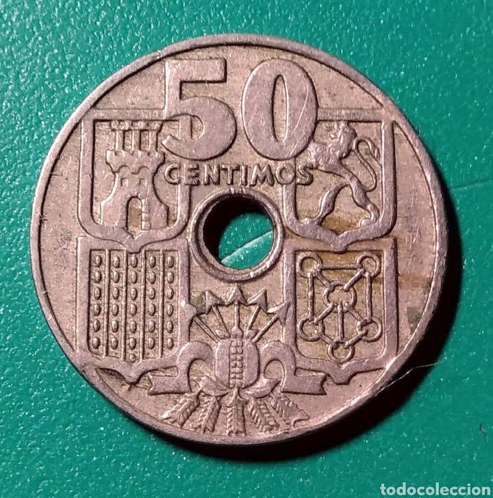 Monedas Franco: Espa&ntilde;a. 50 C&eacute;ntimos 1949 *52. ERROR. - Foto 3