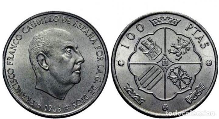 Monedas Franco: 100 pts del a&ntilde;o 1966 - Foto 1