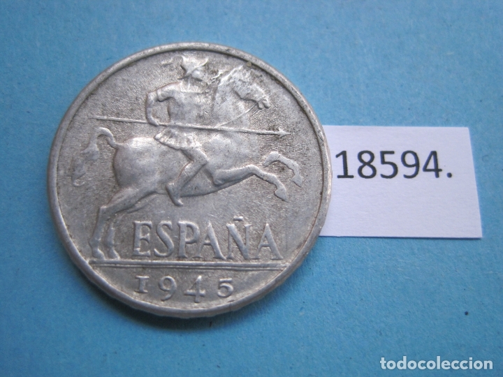 Monedas Franco: Espa&ntilde;a 10 c&eacute;ntimos 1945 Franco - Foto 1