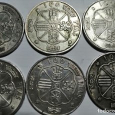 Monedas Franco: LOTE DE 9 MONEDAS DE PLATA 100 PESETAS 1966 *66*