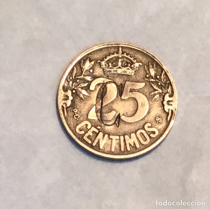 Monedas Franco: 25 C&Eacute;NTIMOS, RESELLADA  &ldquo; C&rdquo; - Foto 1