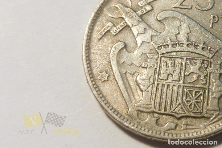 Monedas Franco: Moneda de 25 pesetas - 1957 *68 - Foto 2