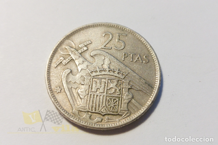 Monedas Franco: Moneda de 25 pesetas - 1957 *68 - Foto 1