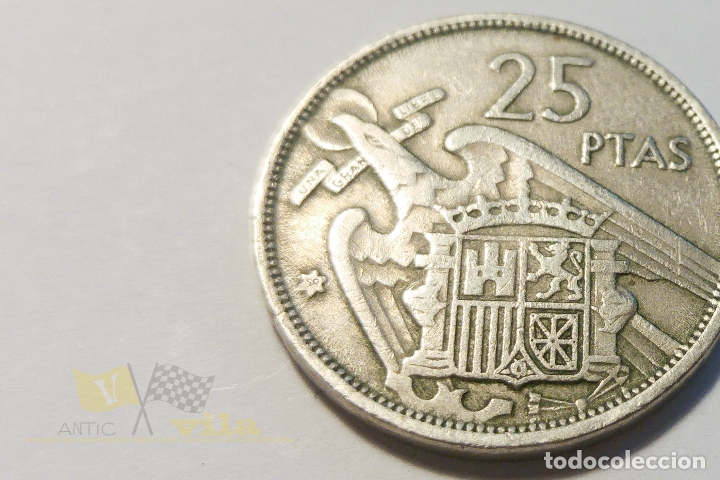 Monedas Franco: Moneda de 25 pesetas - 1957 *58 - Foto 2