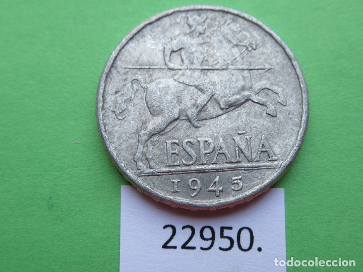 Monedas Franco: Espa&ntilde;a 10 c&eacute;ntimos 1945, Franco - Foto 1