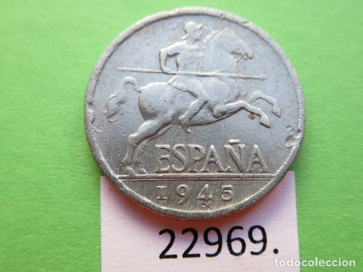 Monedas Franco: Espa&ntilde;a 5 c&eacute;ntimos 1945, Franco, - Foto 1