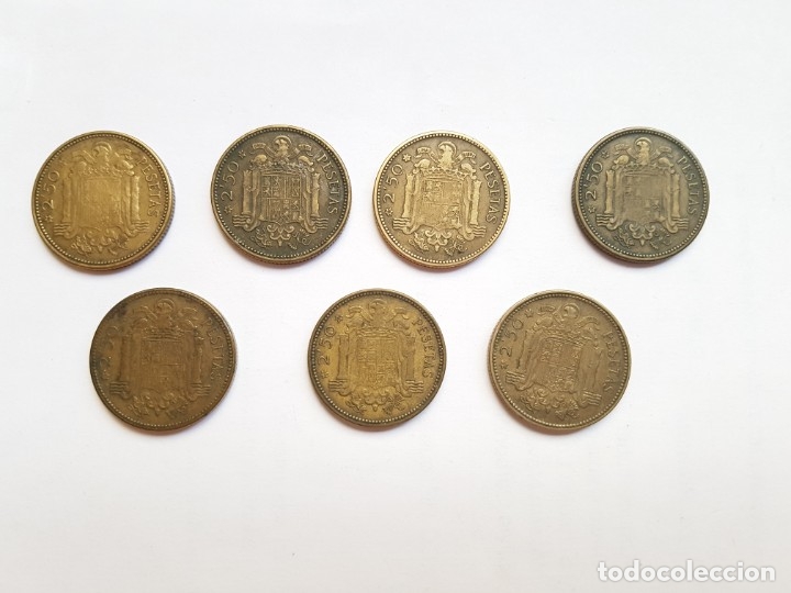 Monedas Franco: 7 monedas 250 pesetas - Foto 2