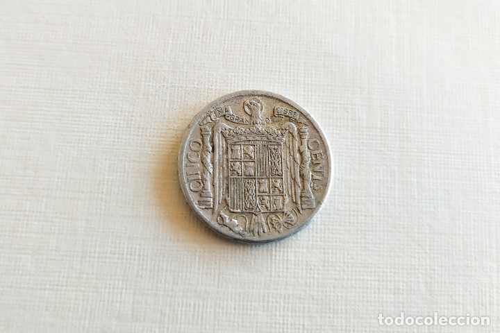 Monedas Franco: Monedas de 5 Centimos - 1940 - Foto 3