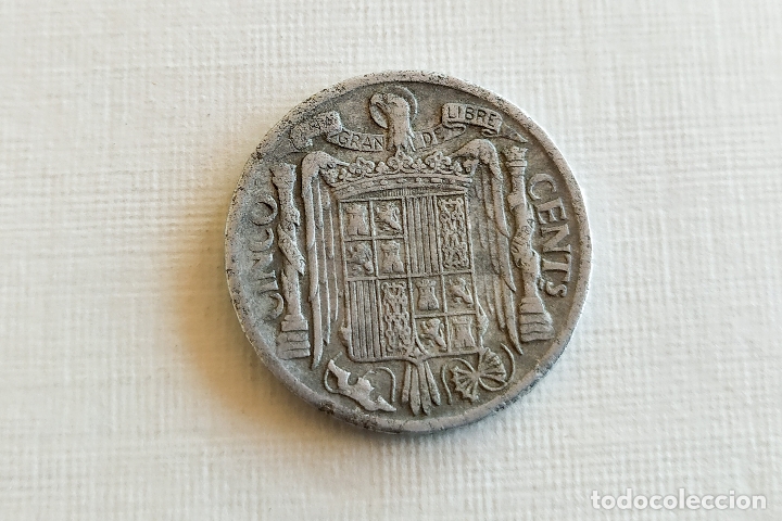 Monedas Franco: Monedas de 5 Centimos - 1940 - Foto 4