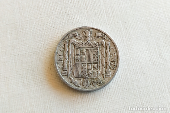 Monedas Franco: Moneda de 5 Centimos - 1941 - Foto 3