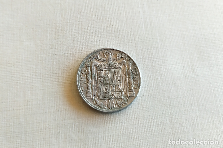 Monedas Franco: Moneda de 5 Centimos - 1941 - Foto 3