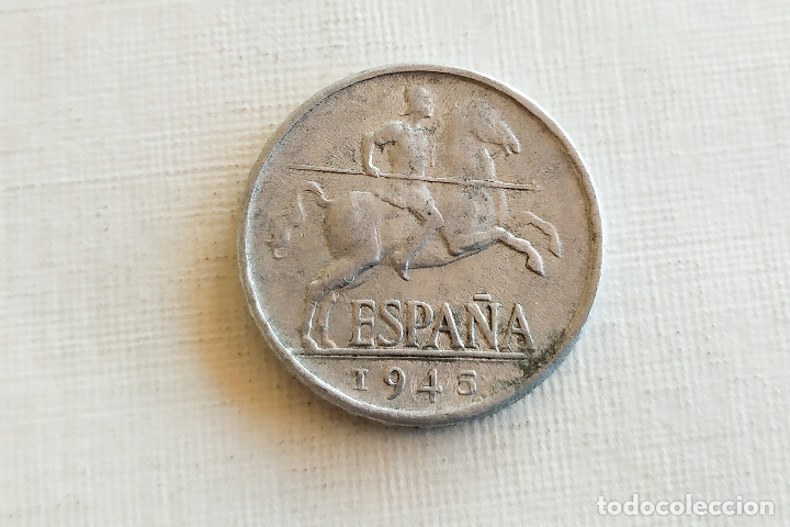 Monedas Franco: Moneda de 5 Centimos - 1945 - Foto 2