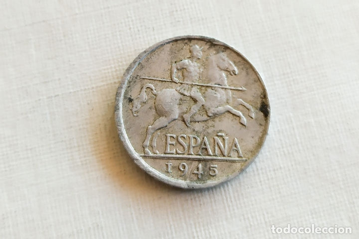 Monedas Franco: Moneda de 5 Centimos - 1945 - Foto 2