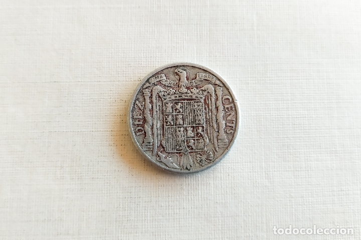 Monedas Franco: Moneda de 10 Centimos - 1945 - Foto 3