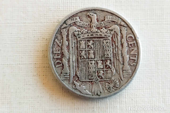 Monedas Franco: Moneda de 10 Centimos - 1945 - Foto 4