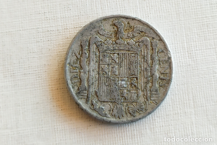 Monedas Franco: Moneda de 10 Centimos - 1945 - Foto 4