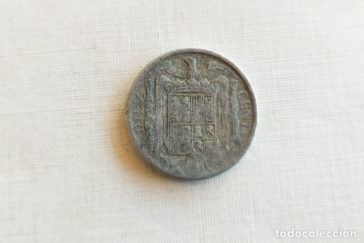 Monedas Franco: Moneda de 10 Centimos - 1945 - Foto 3