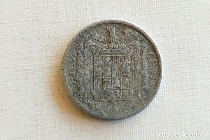 Monedas Franco: Moneda de 10 Centimos - 1945 - Foto 4