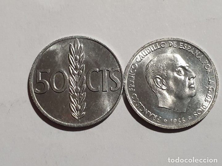 Monedas Franco: 2 monedas de 50 c&eacute;ntimos 1966 *1967 - SC/BU - Foto 2