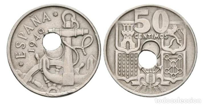 MONEDA 50 CÉNTIMO ERROR 1949 *54 (Numismática - España Modernas y Contemporáneas - Estado Español)