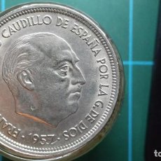 Monedas Franco: ESPAÑA ESTADO ESPAÑOL 50 PESETAS DE 1957 *58 SC ERROR MARCAS INCUSAS DOBLE CANTO 12,55 GRAMOS