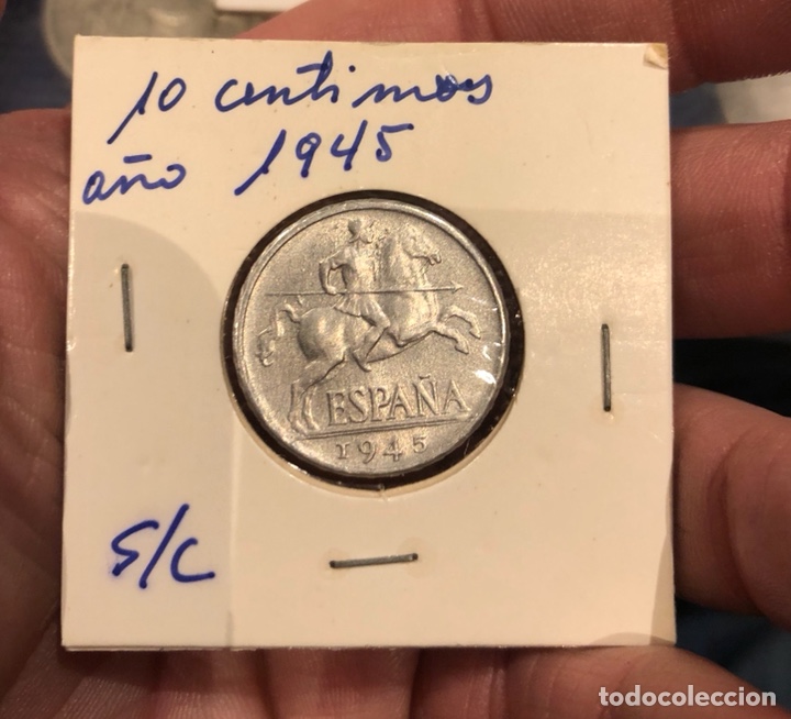 Monedas Franco: Estado espa&ntilde;ol 10 cent 1945 SC - Foto 1
