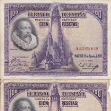 Monedas Franco: 3 BILLETES DE 100 PESETAS 1928 USADOS . Lote 190369920