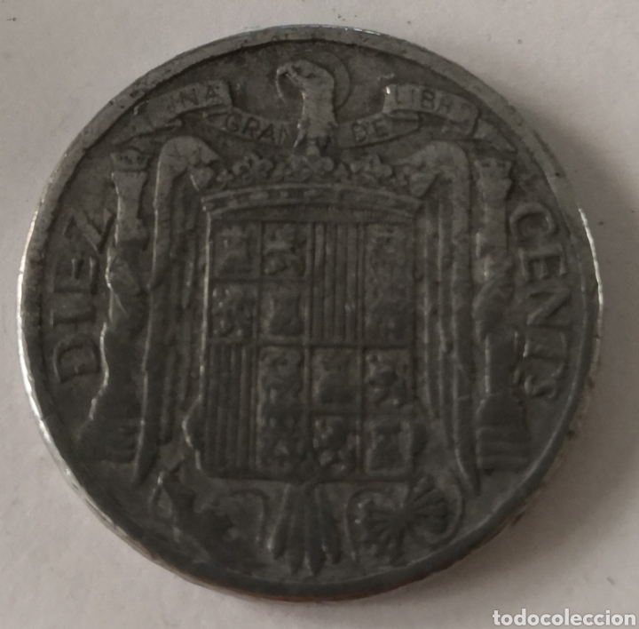Monedas Franco: 10 c&eacute;ntimos 1941 moneda - Foto 2