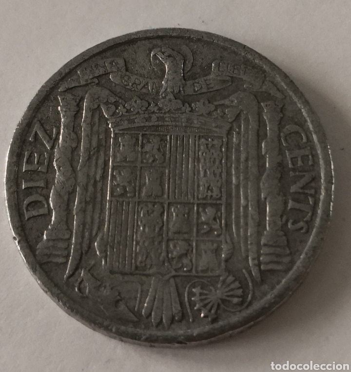 Monedas Franco: 10 c&eacute;ntimos 1940 moneda - Foto 2