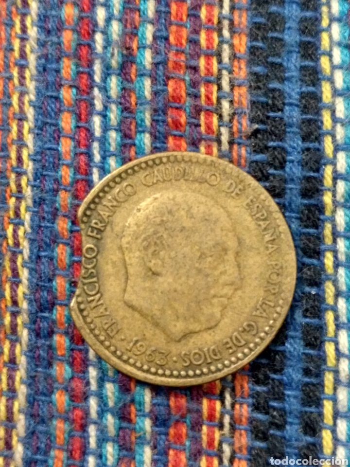 Monedas Franco: E- PESETA 1963*1965 ERROR COSPEL SEGMENTADO - Foto 1