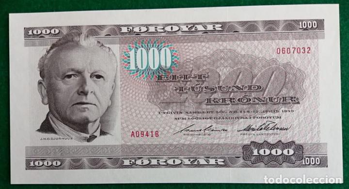 Monedas Franco: Islas Feroe billete 1000 de 1979 impecable - Foto 2