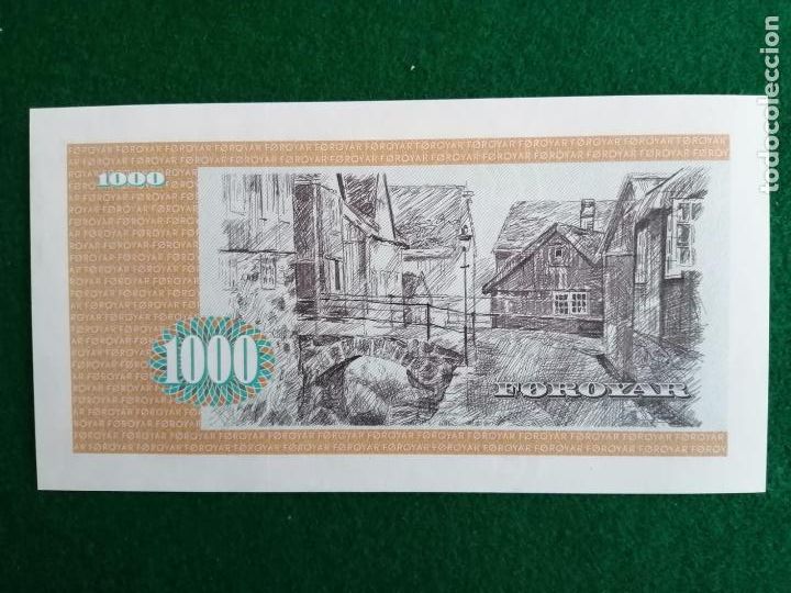 Monedas Franco: Islas Feroe billete 1000 de 1979 impecable - Foto 3