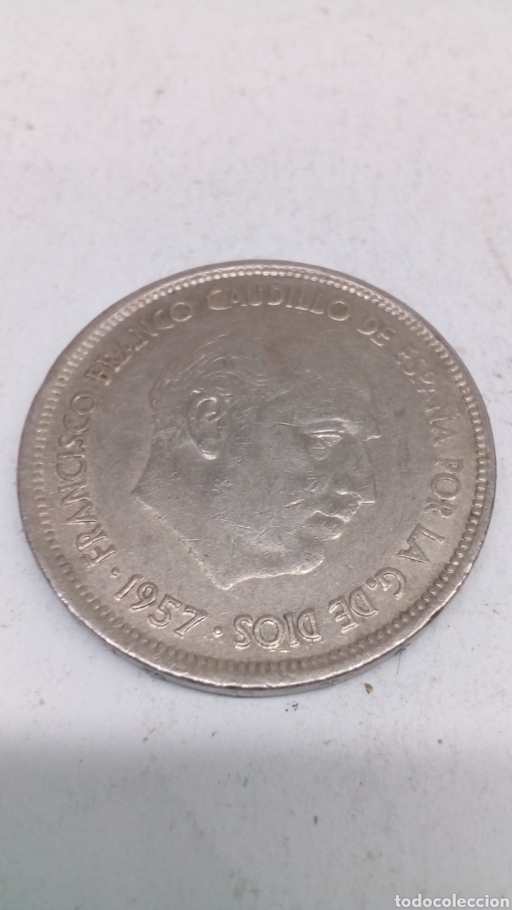 Monedas Franco: Moneda de 25pesetas a&ntilde;o 1957 E70 - Foto 3