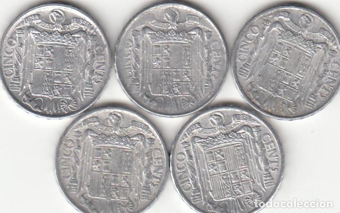 Monedas Franco: FRANCO: 5 CENTIMOS 1945 ( 5 MONEDAS ) - Foto 2
