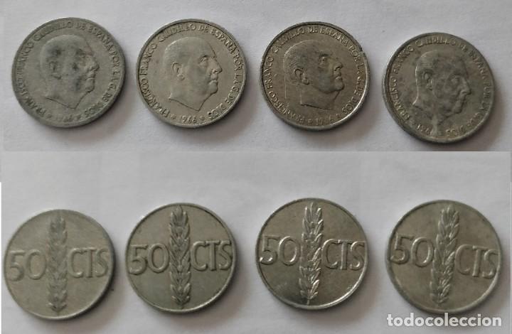 Monedas Franco: 4 MONEDAS DE 50 C&Eacute;NTIMOS DE FRANCO DE 1966 - Foto 1