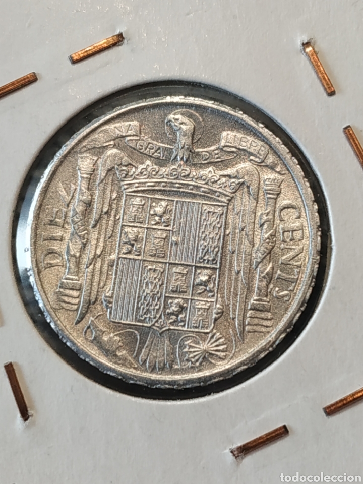 Monedas Franco: 10 CENTIMOS de PESETA 1945 SIN CIRCULAR - Foto 2