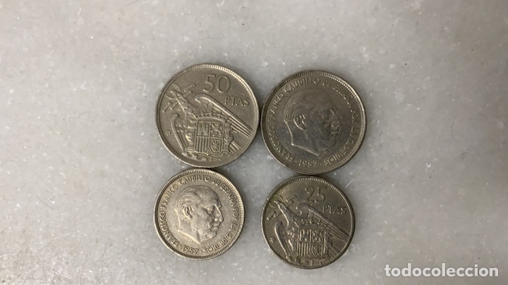 Monedas Franco: Monedas 25 y 50 pesetas - Foto 1