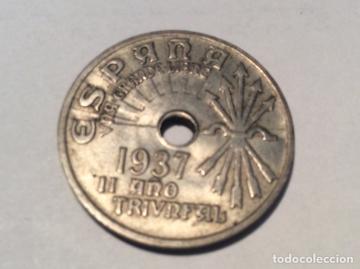 Monedas Franco: 25 c&eacute;ntimo 1937 el a&ntilde;o triunfal. Sin circular Ref226 - Foto 2