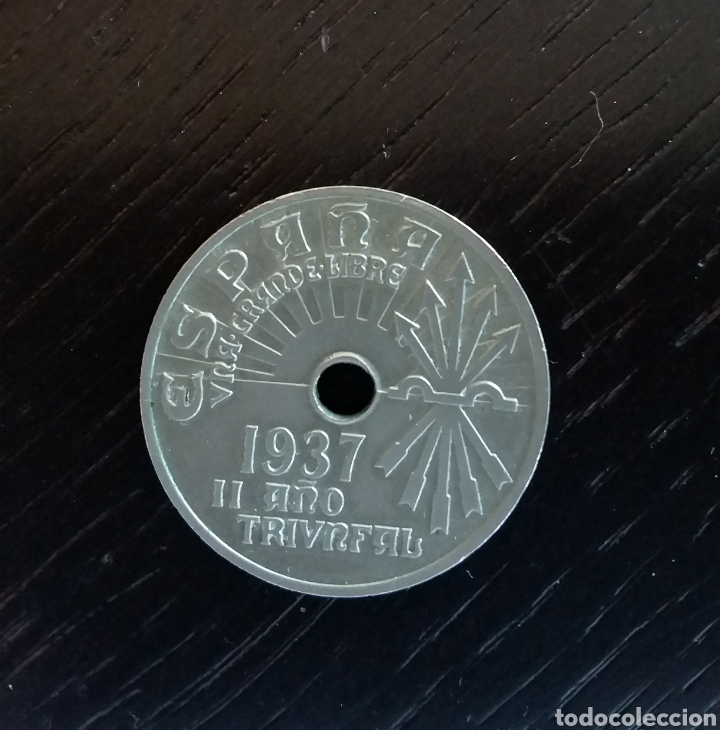 Monedas Franco: Moneda de 25 c&eacute;ntimos. 1937 - Foto 1