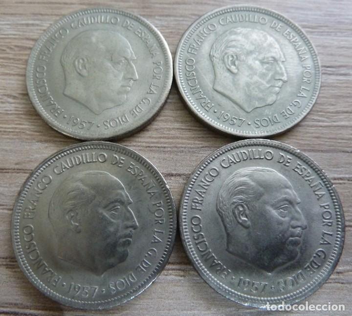 Monedas Franco: 4 MONEDAS ESPA&Ntilde;A 5 pesetas 1957 - Foto 1