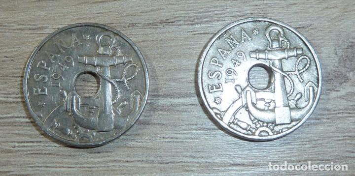 Monedas Franco: 2 MONEDAS ESPA&Ntilde;A 50 CENTMOS 1949 - Foto 2