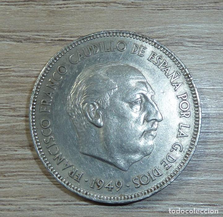Monedas Franco: MONEDA ESPA&Ntilde;A 5 PESETAS 1949 - Foto 3