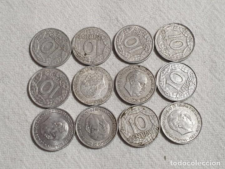 Monedas Franco: 12 monedas de 10 c&eacute;ntimos 1959 - MBC - Foto 2