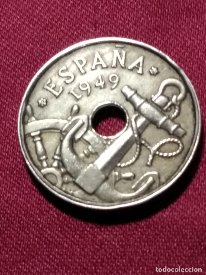 Monedas Franco: MONEDA. 25 CENTIMOS. ESPA&Ntilde;A. 1949 - Foto 2