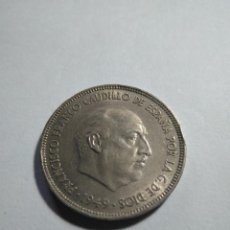 Monedas Franco: 5 PESETAS ESPAÑA TAMAÑO GRANDE AÑO 1949 ESTRELLA 19 50 GENERALISIMO FRANCO NIQUEL DURO CABEZÓN. Lote 201219500