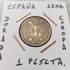 Monedas Franco: MONEDA 1 PESETA ESPAÑA 1944 MBC ENCARTONADA. Lote 319296448
