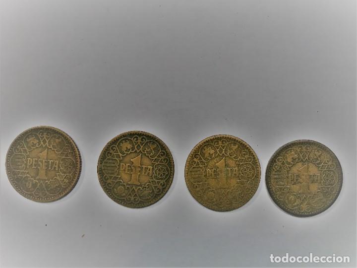 Monedas Franco: 4 MONEDAS DE 1 PESETA DE 1944 - Foto 1
