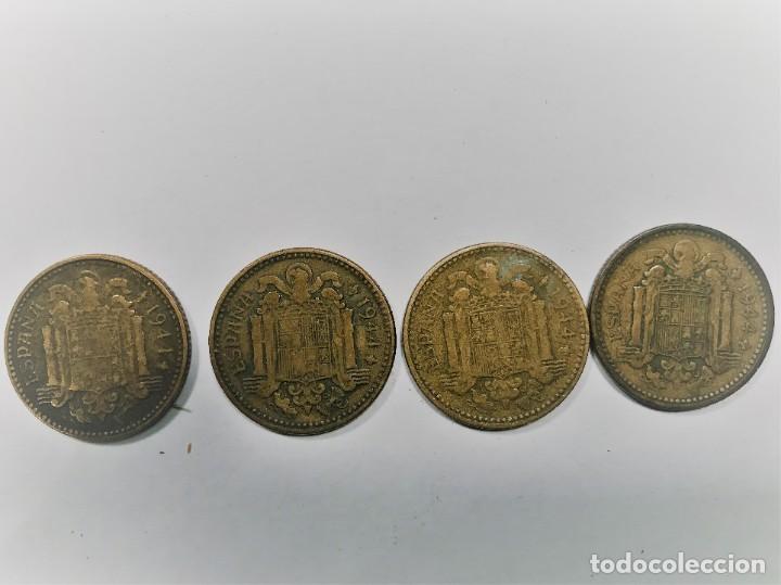 Monedas Franco: 4 MONEDAS DE 1 PESETA DE 1944 - Foto 2