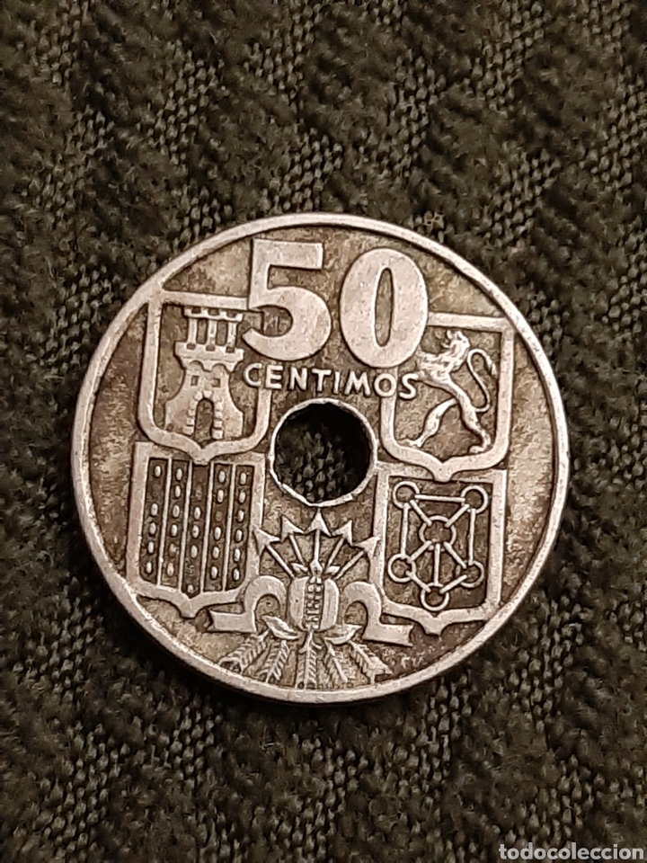 Monedas Franco: 50 CENTIMOS ESPA&Ntilde;A 1949 MONEDA - Foto 2