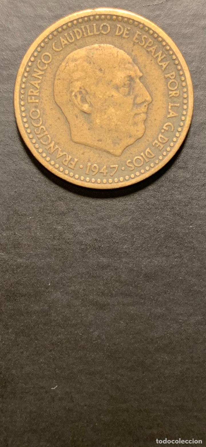 Franco Coins: 1 Peseta 1947 Estrella 49
